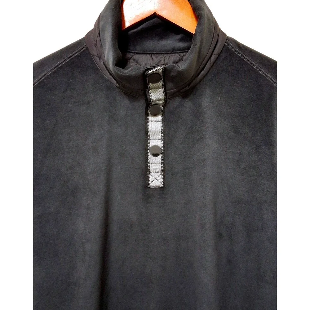 Tommy Bahama Paradise Tech Pullover Black‎ Mock Neck Quilted Elbows Mens L